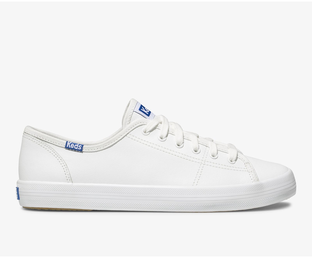 Keds Sneakers White - Kickstart Leather - Womens EUANXR-809